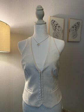 Zara Ivory Halter Crop Top